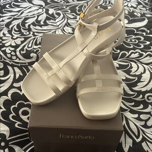 Franco Sarto Women's Cream Strappy Sandals
